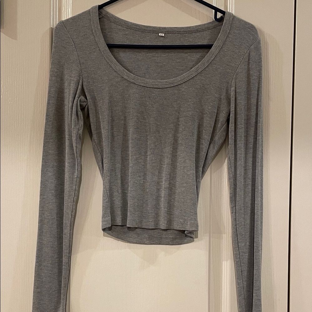 Gray Long Sleeve Women's Top